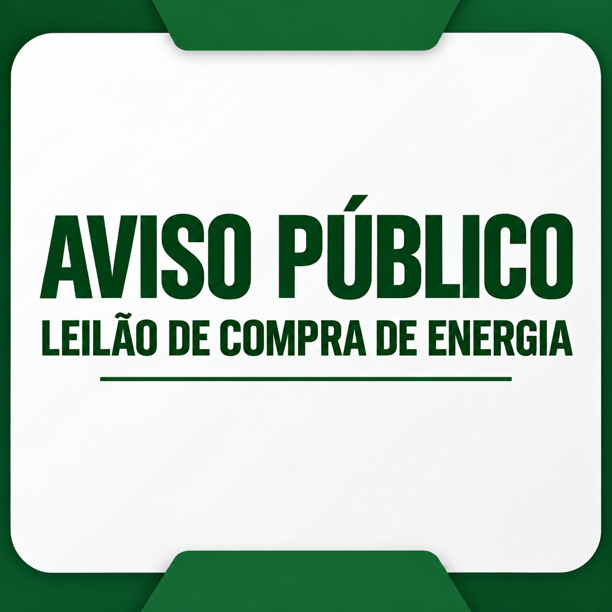 Aviso Público – LEILÃO DE COMPRA DE ENERGIA - 27/10/2027